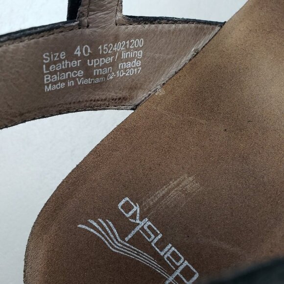 Dansko Vanna Wedge Slingback Sandal Womens 9.5-10 40 Black Strappy Peep Toe Shoe - Picture 10 of 10